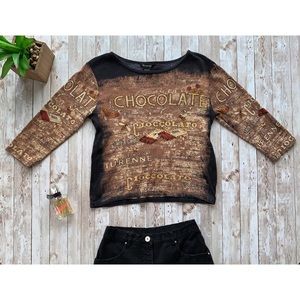 Raakhee Chocolate mid sleeve shirt